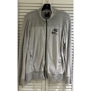 Nike Men's 80% Organic Cotton L/S Lightweight Hoodie Large Gray/White A+